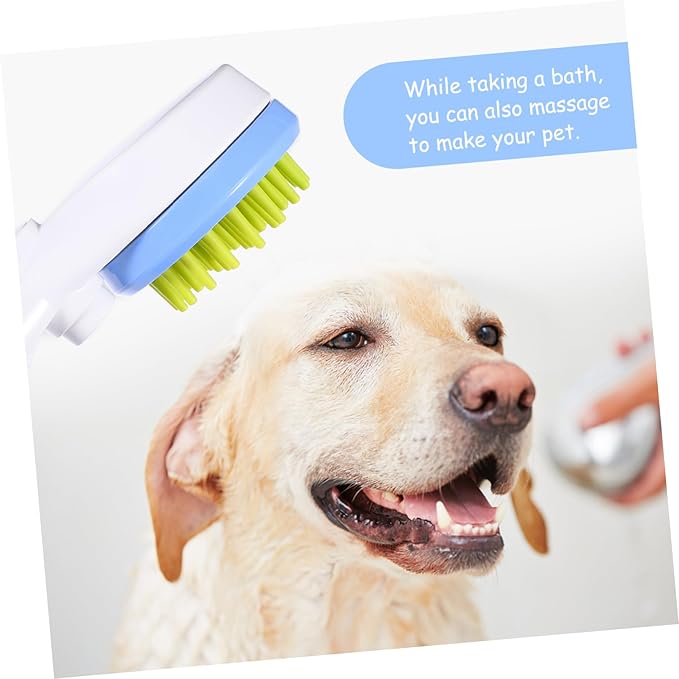 INOOMP Pet Shower Scrubber Brush with Massage Function and Hose Sprinkler for Bathing Dogs and Cats of All Hair Lengths Comfortable Grooming Tool for Pets