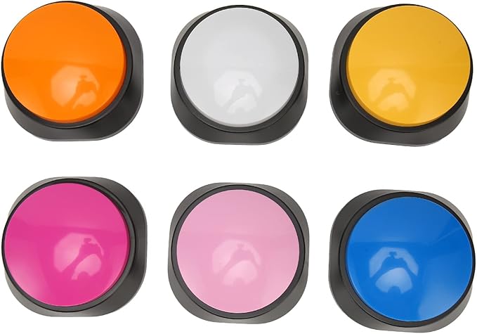 Cuifati Dog Buttons for Communication, 6 Pcs Dog Talking Set, 30s Voice Recordable Pet Training Buzzer, Speaking Buttons for Cats & Dogs Voice Recording