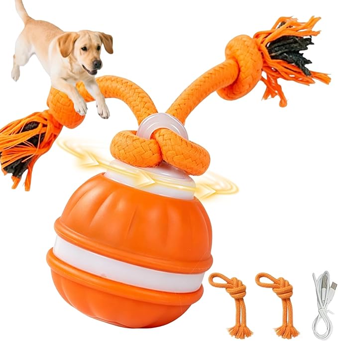 Dog Toys, Interactive Dog Toys, Automatic Interactive Dog Ball, 3 Modes Motion Activated Dog Balls for Medium Large Dogs, Type-C Rechargeable & Bite-Resistant, Keep Pets Busy for Small Large Breeds