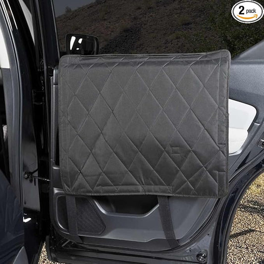 4Knines Car Door Protector for Dogs – Heavy-Duty Cover Shields Vehicle Interior from Scratches, Dirt & Drool – Waterproof Car Door Cover – Ideal for Pet Owners - Large (Black)