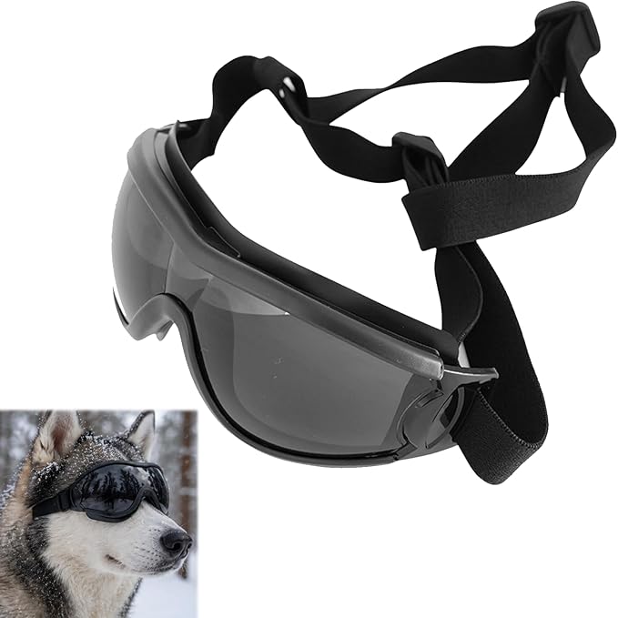 Dog Sunglasses Goggles for Large Dogs, Eye Protection for Dogs, UV/Wind/Dust/Fog Protection Dog Glasses with Adjustable Straps