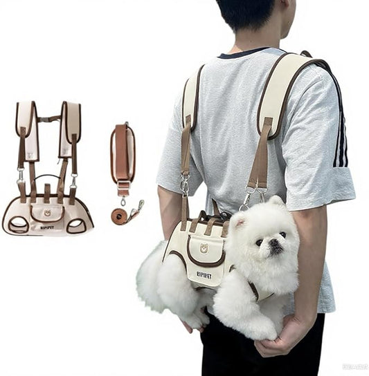 6-in-1 Hands Free Pet Carrier Backpack for Dogs & Cats - Convertible Shoulder Sling, Leash & Lift Harness, Portable Breathable Design Small Dog Carrier Slings for Puppies, Yorkie (4-8 lbs)