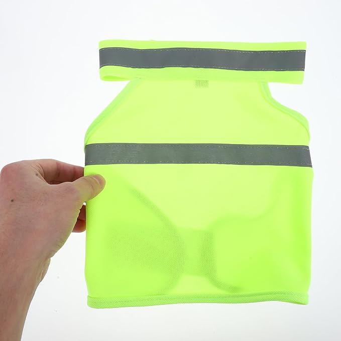 POPETPOP Dog Reflective Vest, High Visibility Dog Safety Service Vest, Adjustable Breathable Summer Clothes for Night Outdoor Hunting Walking (Fluorescent Yellow)
