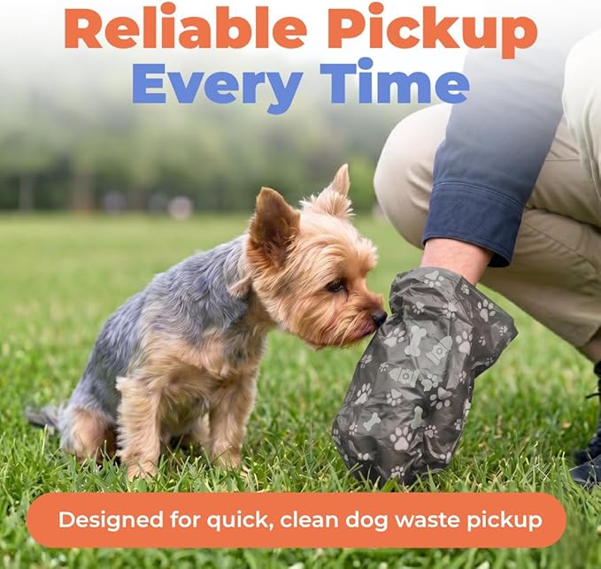 Best Pet Supplies Dog Poop Bags for Waste Refuse Cleanup, Doggy Roll Replacements for Outdoor Puppy Walking and Travel, Leak Proof and Tear Resistant, Thick Plastic - Gray, 240 Bags