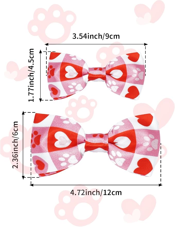 PET SHOW 10 Pack Paw Big Dog Bow Ties for Large Medium Dogs Sliding Collar Attachments Bone Bowties Cute Bowknots Wedding Party Holiday Pet Grooming Accessories(Large)