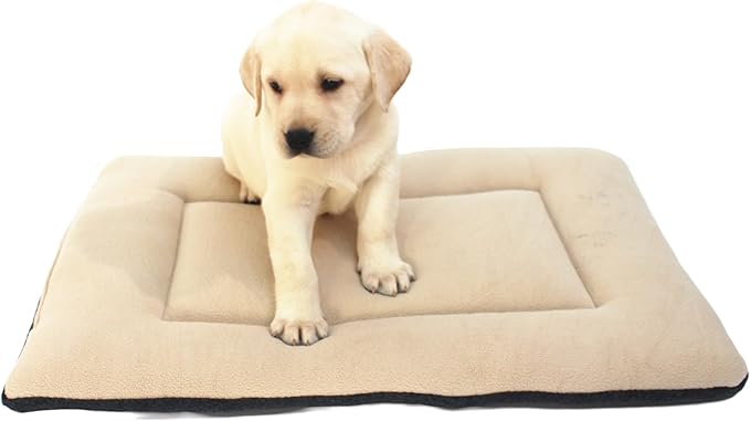 DERICOR Dog Bed Crate Pad 24" L x 18" W Kennel Pad Machine Washable Entire Dog Crate Beds Double Sided Pet Mat