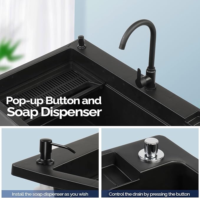 ROVSUN 37-Gallon Freestanding Utility Sink with Faucet, 36" Heightened Basin for Laundry, Garage, Outdoor Garden, Pet Wash, Heavy Duty Plastic Laundry Tub with Storage Shelf, 40"L×24"W×36"H, Black