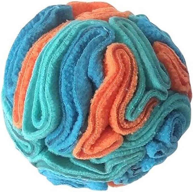 fouFIT Hide n Seek Snuffle Balls Nosework Toy for Dogs, Blue/Orange, Small 4"