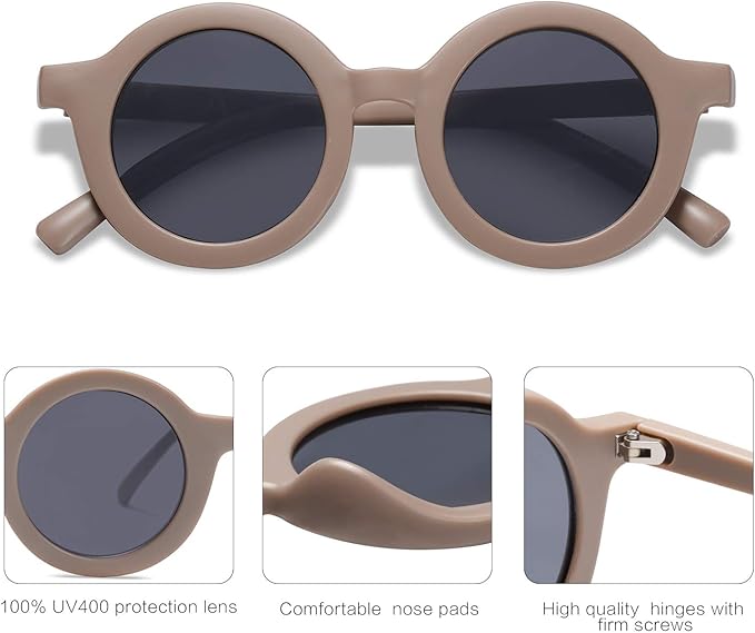 SOJOS Cute Round Polarized Sunglasses for Kids Girls Boys UV400 Protection De Sol Gafas Beach Holiday
