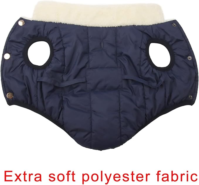 JoyDaog Fleece Lined Warm Dog Jacket for Winter Cold Weather,Soft Windproof Large Dog Coat,Blue XXL