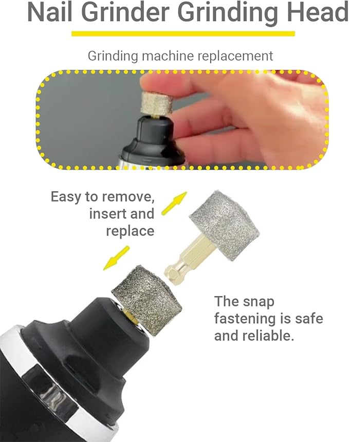 3 Pack Dog Nail Grinder Replacement Head, Pet Nail Grinder Diamond Tip Replacement, Professional Spare Grinding Head for Electric Pet Paw Trimmer Nail Grinder, Dog Claw Smoothing Grinder Bits