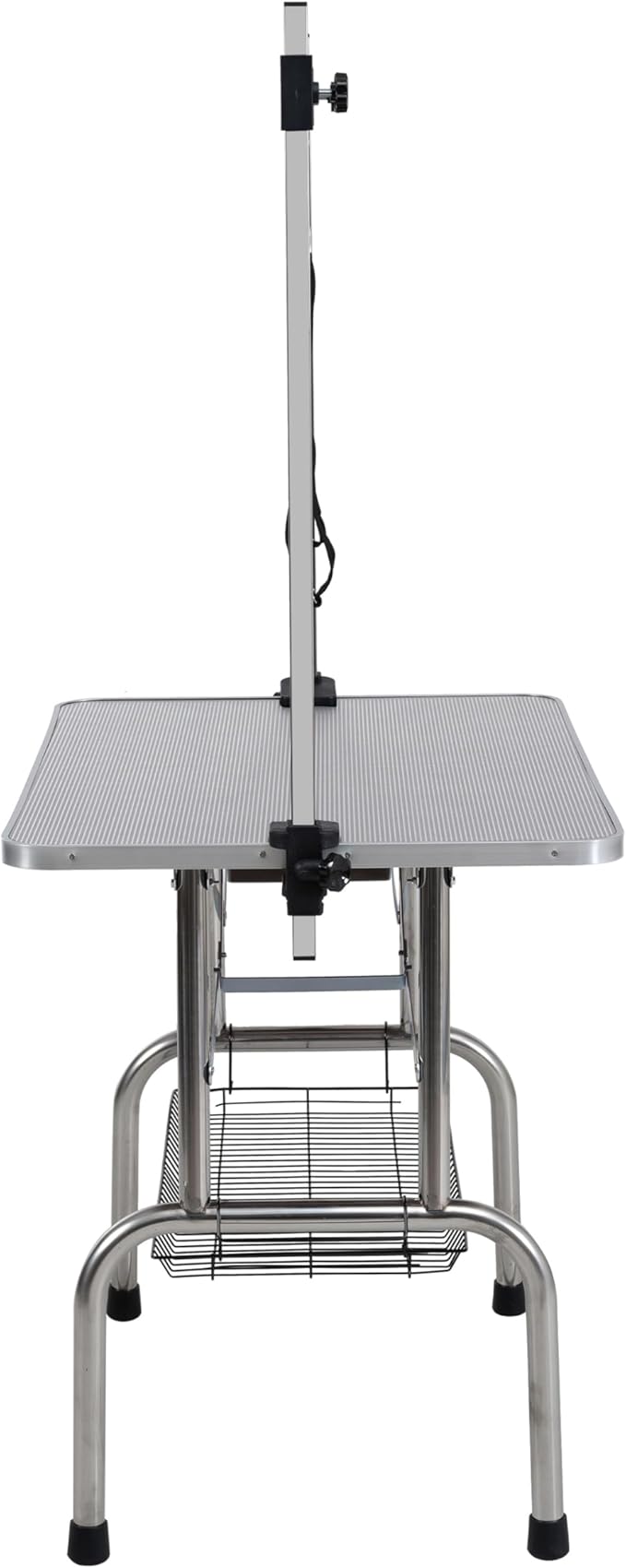 Professional Dog Pet Grooming Table Adjustable Heavy Duty Portable w/Arm & Noose & Mesh Tray (Grey, 42")