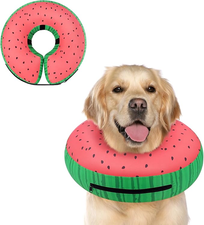Supet Inflatable Dog Cone Collar Alternative After Surgery, Dog Neck Donut Collar Recovery E Collar for Neuter, Soft Dog Cone for Small Medium Large Dogs