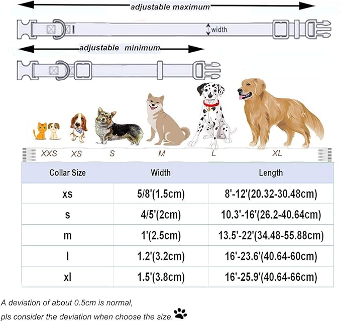 DOGWONG Cotton Summer Dog Collars, Lemon Bowtie Dog Collar, Adjustable Heavy Duty Girl Dog Collar with Bow for Small Medium Large Dogs,S