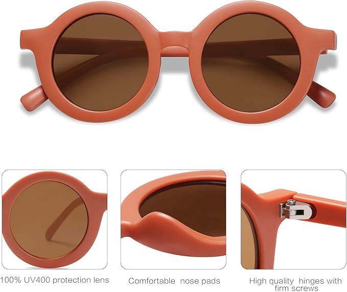 SOJOS Cute Round Polarized Sunglasses for Kids Girls Boys UV400 Protection De Sol Gafas Beach Holiday