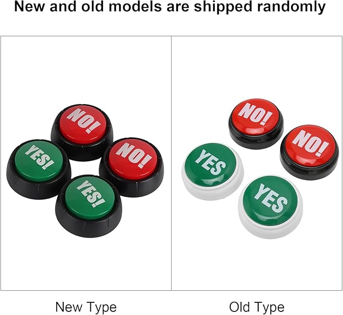 4pcs Dog Communication Set, Talking Buttons for Dogs Cats, Multifunction Portable Training Buzzer with Pre Recorded YES NO Sounds, ABS Material for