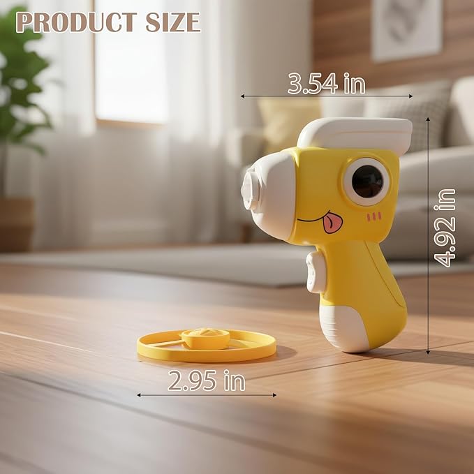 Interactive Cat Toy for Indoor Cats - Cat Fetch Toy Launcher with 8 Colorful Flying Discs, One-Press Exercise Toy for Chasing & Hunting, Fun Kitten Toy for Adult Cats, Yellow