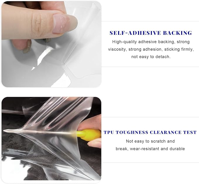 12PCS Car Door Handle Protector, Waterproof Anti-Scratch Film Clear Invisible Auto Door Bowl Sticker, Non-Marking Self Adhesive Handle Cup Scratch Guard for Most Vehicles