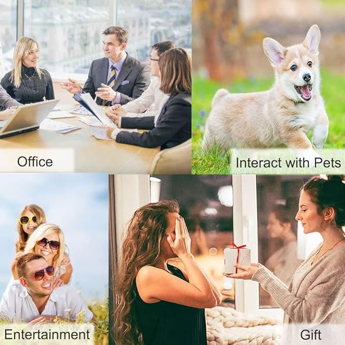 8 Color Voice Recording Button, Dog Buttons for Communication Pet Training Buzzer, 30 Second Record & Playback, Funny Gift for Study Office Home wtih Whire and Coffee