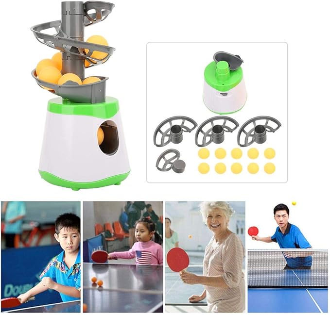 Vbestlife Automatic Machine for Beginners, 10 Balls Table Tennis Trainer Balls Launcher Training Machine Table Tennis Robot for Beginners Training