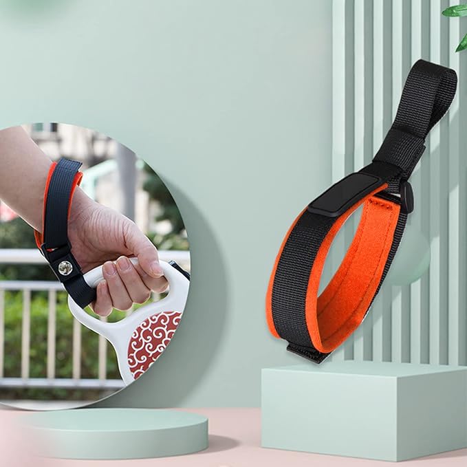 Wrist Strap - Hands Free Adjustable Safety Strap for Retractable Dog Leash, Orange
