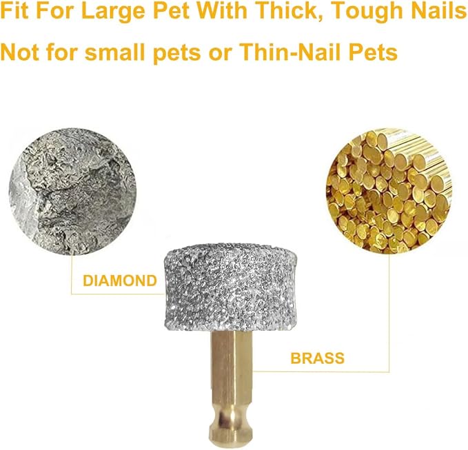 for Casfuy Dog Nail Grinder - Replacement Head Tips for Large Dog with Thick, Tough Nails