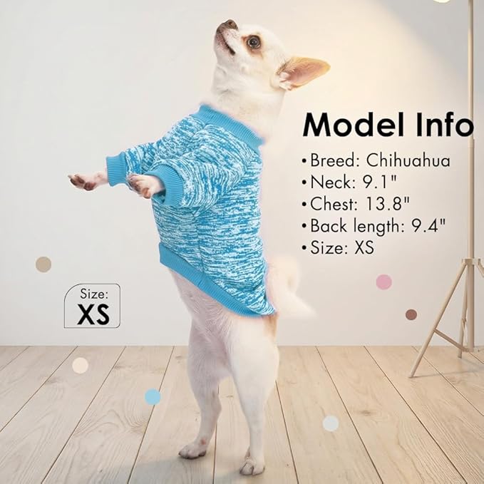 1 Pack Dog Sweaters for Small Dogs Girl Boy Winter Fleece Clothes Warm Soft Dog Sweatshirt Outfit for Dogs Cats Pet Apparel