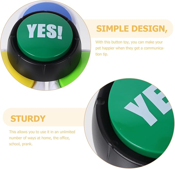 Milisten 4pcs Funny Dog Toys Pet Voice Button Communication Button for Dogs Interactive Recording Toy Puppy Training Aid Random Color