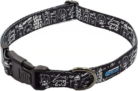 Max and Neo Patterned NEO Dog Collar - We Donate a Collar to a Dog Rescue for Every Collar Sold (Small, Life is Better with Dogs)