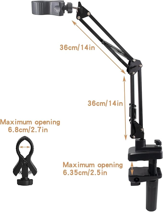 Hair Dryer Holder, 360 Degree Rotatable Hands-Free Clamp-on Dog Hair Dryer Stand, Black Adjustable Lazy Bracket for Home Salon Dog Cat Grooming