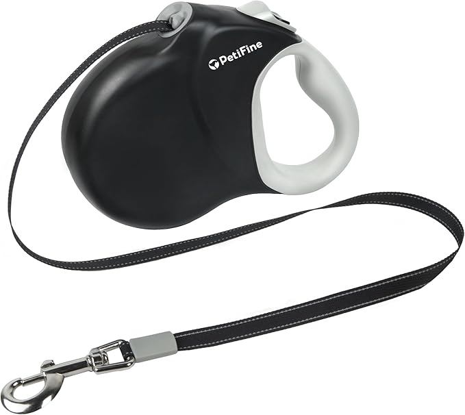 PetiFine Retractable Dog Leash for Large Dogs, 26 FT Heavy Duty Extendable Dog Leash up to 110lbs, Reflective Strong Nylon Tape, One-Handed Brake