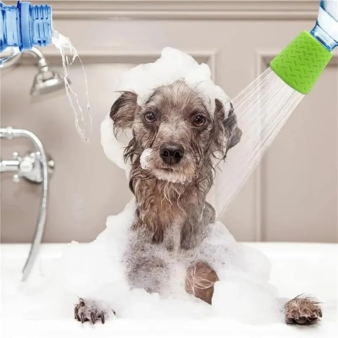Portable Silicone Pet Shower Head - 2pcs Dog and Cat Shower Cleaning Supplies for Outdoor Use(Blue 2pc)