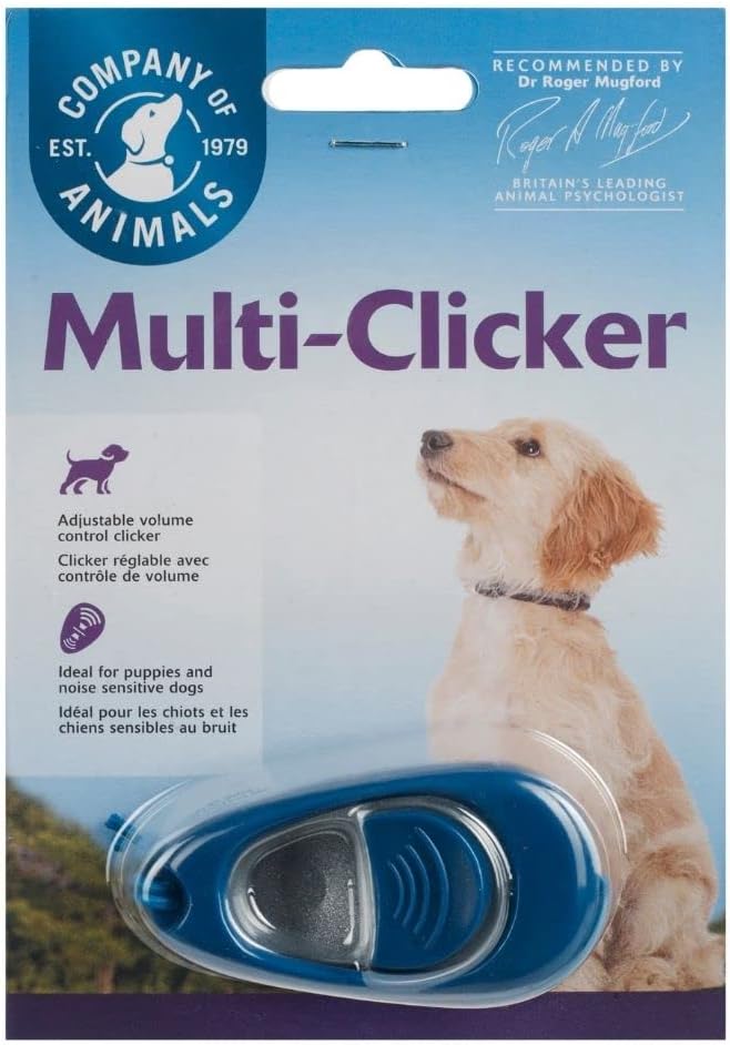 Company of Animals Multi-Clicker, Adjustable Volume, Loud and Quiet Clicks, Easy to Click, Wrist Strap, For all Dogs Including Sensitive Dogs and Puppies