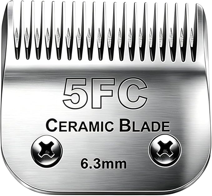 5FC Blade Dog Grooming Clipper Replacement Blades compatible with Andis Dog Clippers,Detachable Ceramic Blade & Stainless Steel Blade,Size-5 FC 1/4-Inch Cut Length (64122)