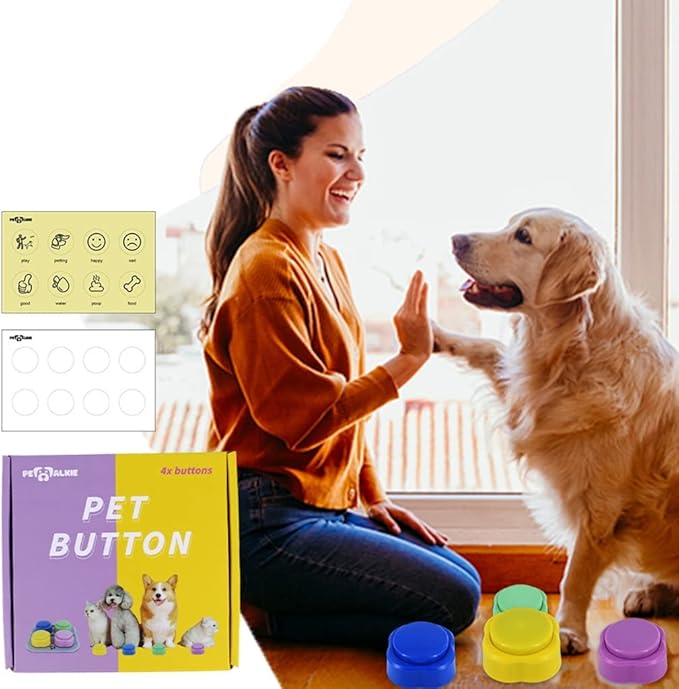 Recordable Dog Button Talking Button Communication Through Word Set of 4