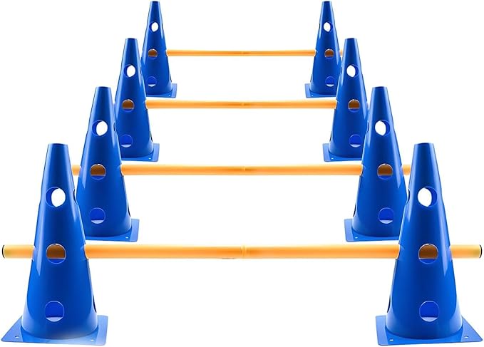 Dog Agility Hurdle Cone Set Cone and Pole for Soccer Fitness Basketball