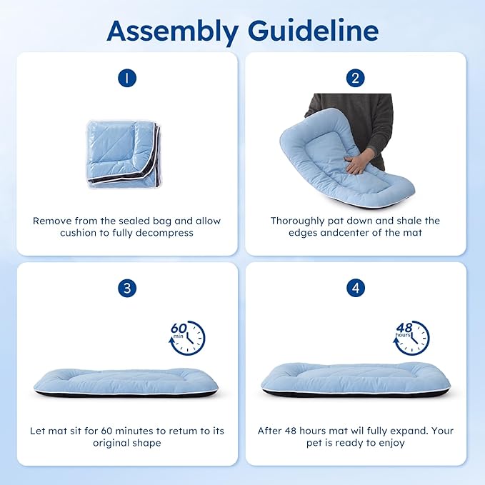 ZOMISA Cooling Dog Bed Q-MAX >0.5, Cooling Mat for Small Medium Dogs, Cold Pad for Summer Puppy with Chill Breathable Washable Fabric, 29x18x2'', Blue