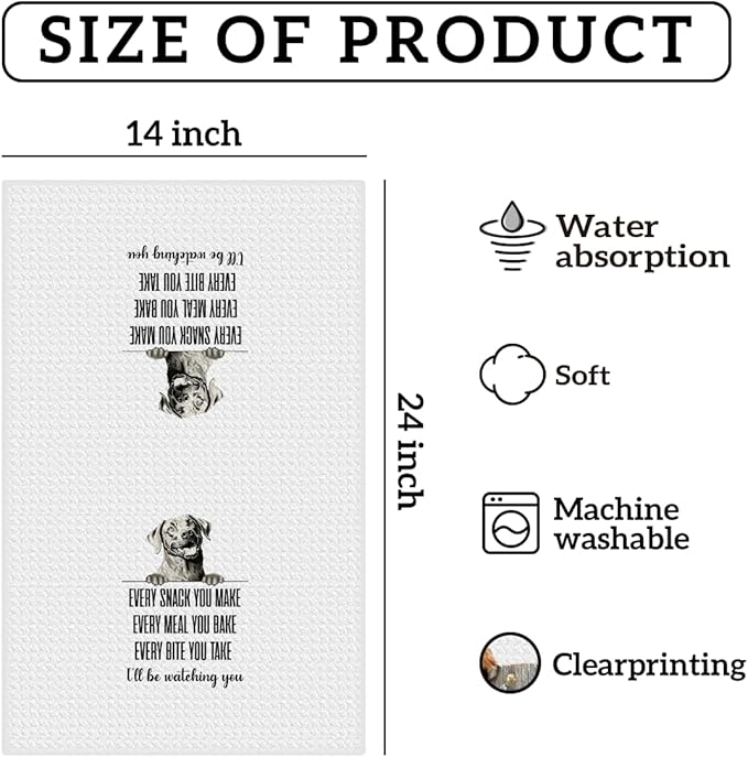 Labrador Retriever Kitchen Towels 24x14 Inch, Labrador Retriever Gifts for Woman Mom, Reusable Microfiber Dish Towels for Kitchen Bathroom, Waffle Weave Absorbent Hand Cloth Tea Towel,Dog Lovers Gifts