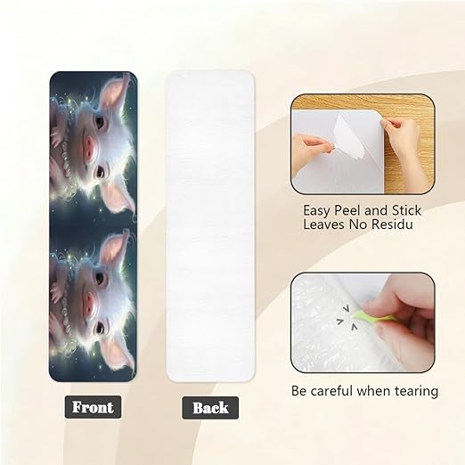 Animal Cute Pig Stair Treads for Wooden Steps Indoor Washable Staircase Carpet 15PCS 30"x7.8" Stair Step Treads Non-Slip Staircase Covers Peel and Stick Safety Mat for Kids Elders Pets