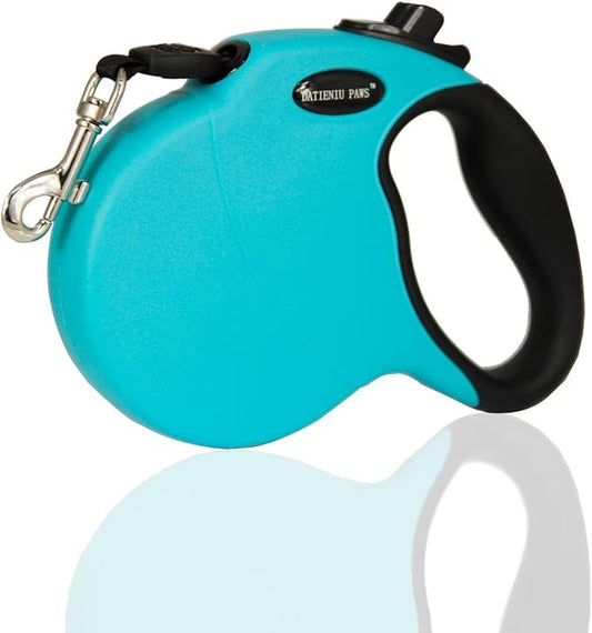 Small 13 FT Retractable Dog Leash – Hands-Free Adjustable Leash for Dogs Up to 22lbs, Tangle-Free Nylon with Ergonomic Grip for Walking, Training & Outdoor Safety Blue S