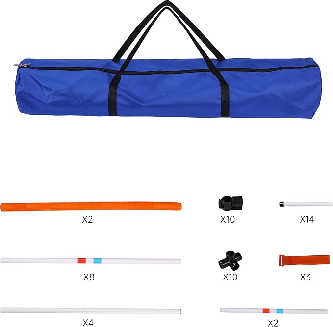 Dog Agility Training Equipment Set - Adjustable Jump Bar, Hurdles & Tunnel, Complete Dog Agility Course Kit for Outdoor Indoor Use, Easy to Assemble for Small Medium Large Dogs