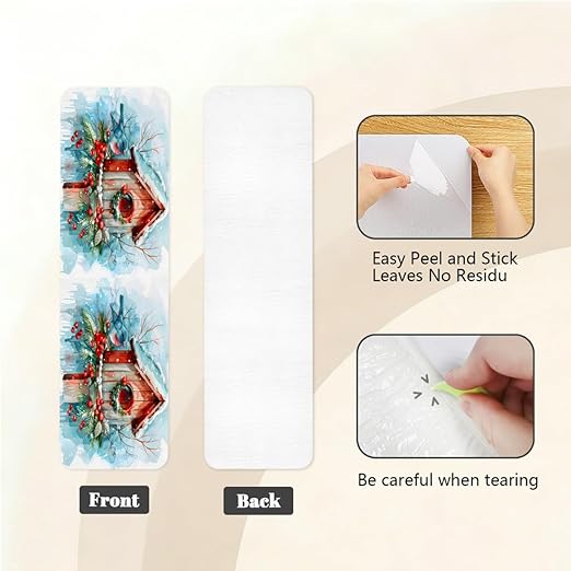 Animal Bird Bird House Stair Treads for Wooden Steps Indoor Washable Staircase Carpet 1PCS 30"x7.8" Stair Step Treads Non-Slip Staircase Covers Peel and Stick Safety Mat for Kids Elders Pets