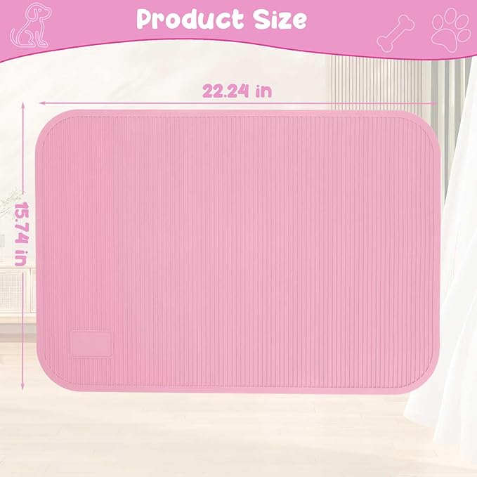 Dog Grooming Table Mat Pad Non Slip，Silicone Durable Premium Non-Slip Dog Bath Mat，Slip Mat - Bathing Mat for Pets，22.45inchX15.75inch (Pink)