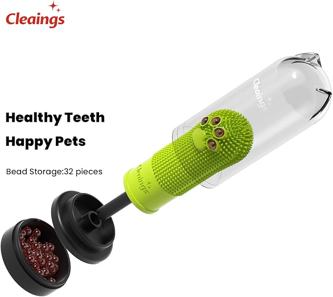 Pet Finger Toothbrush with Flavor Burst Beads, 360° Silicone Toothbrush Kit for Dogs & Cats, Deep Teeth Cleaning - 6 Pcs Lamb Flavor
