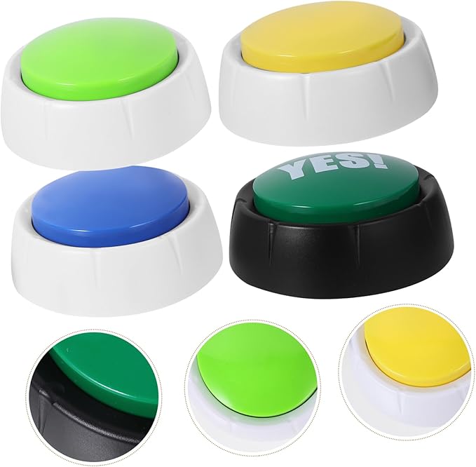 UPKOCH 4pcs Dog Talking Button Pet Voice Button Interactive Recording for Dogs Fun Puppy Accessories No Battery Needed Random Color