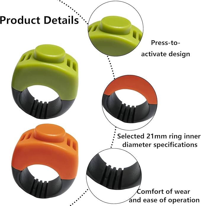 The Set of Easy Clicking Finger Ring Dog Training Clicker Included Large and Small 2 Sizes,Suitable for Dogs Cats Horses traing Allowing Effective Versatile Training (3pcs Grey+Green+Orange)