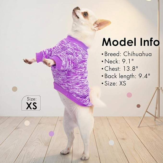 1 Pack Dog Sweaters for Small Dogs Girl Boy Winter Fleece Clothes Warm Soft Dog Sweatshirt Outfit for Dogs Cats Pet Apparel