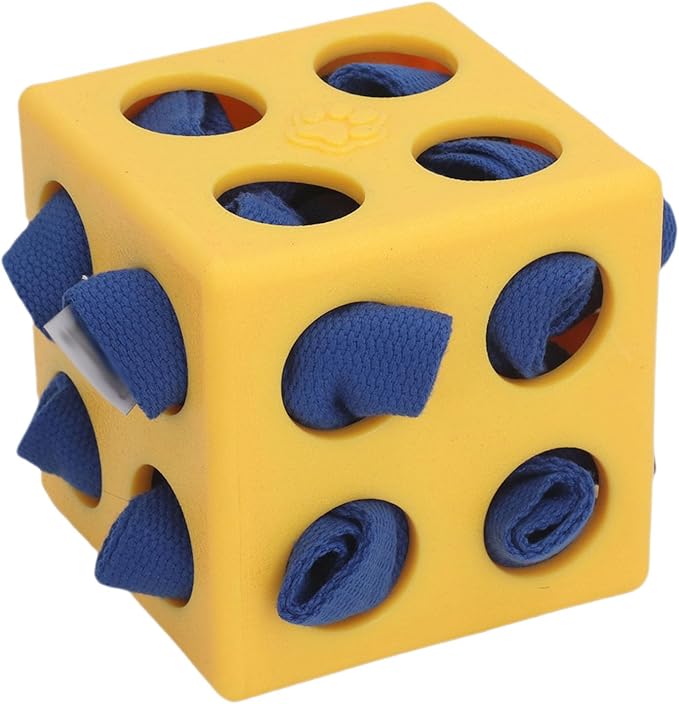 Dog Enrichment Toy Snuffle Ball Interactive Treat Dispenser Puzzle for Mental Stimulation with Slow Feeder Design for Dogs Pets (Yellow)