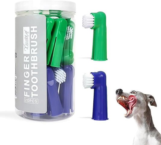 20Pcs Dog Finger Toothbrush with Soft Nylon Bristles Dog Toothbrush Finger Dog Teeth Cleaning Tool Pet Dental Care Toothbrush for Puppies Dogs Kittens Cats