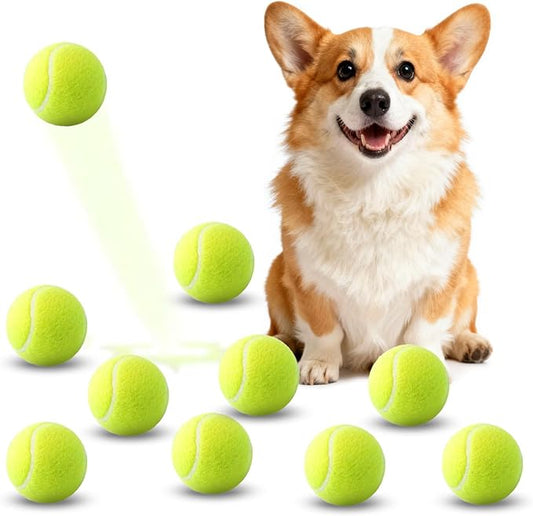 10 Pack of 2 Inch Mini Tennis Balls for Small Dogs, Fetch & Chew Toys, Compatible with 2" Automatic Ball Launchers for Interactive Play (Green 2)